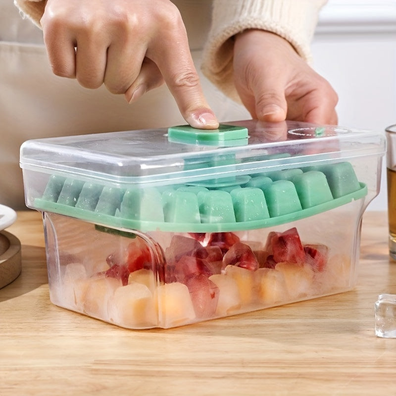 Ice Cube Tray Set with Storage Box and Scoop, 68-Cavity, BPA-Free Plastic
