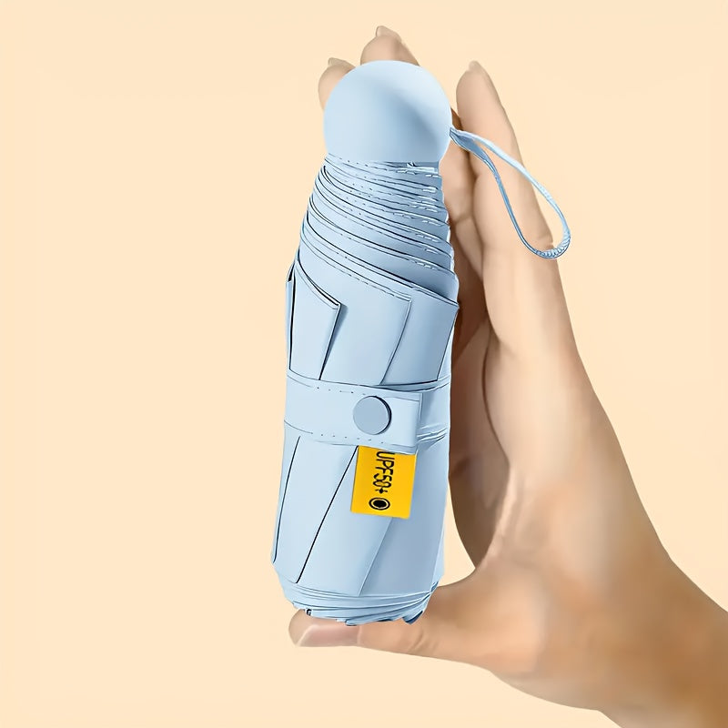 Adult Folding Umbrella with UV Protection, Lightweight Compact Design, Plastic Handle