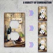 Placa decorativa de pared con diseño de vino y uvas para cocina, baño, dormitorio, sala de estar