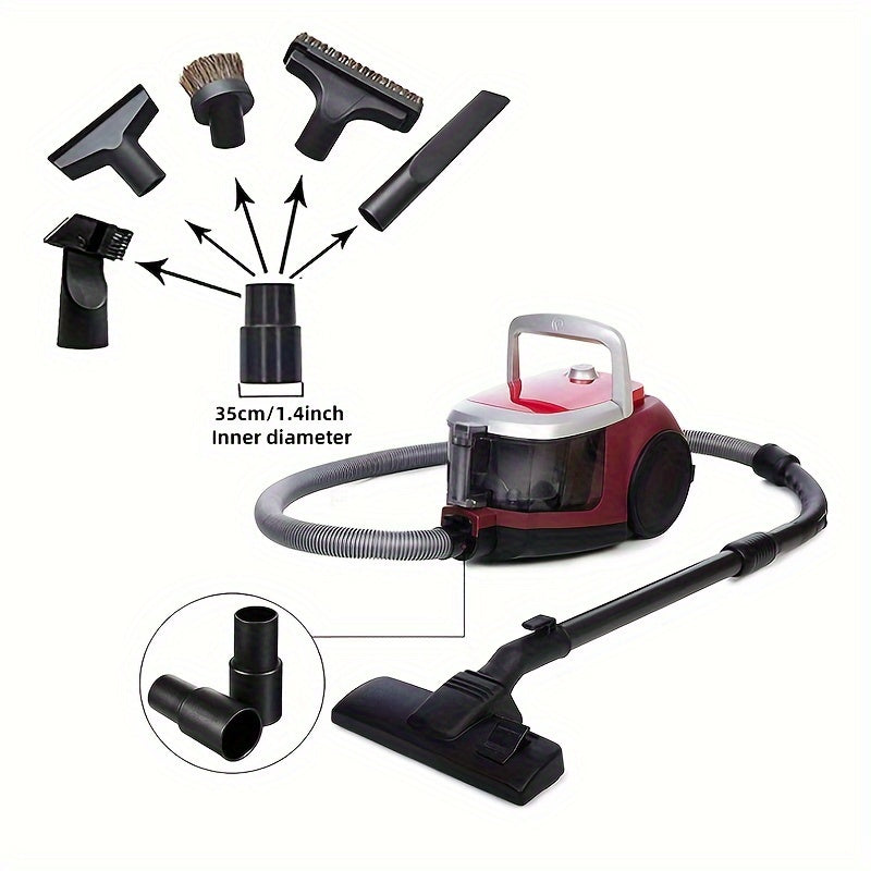 Vakuum tozalash to'plami, yog'och pol cho'tkasi va shlang adapterlari bilan - 6 dona, 1 1/4" dan 35mm gacha mos keladi, 32mm adapter bilan aksessuar to'plami