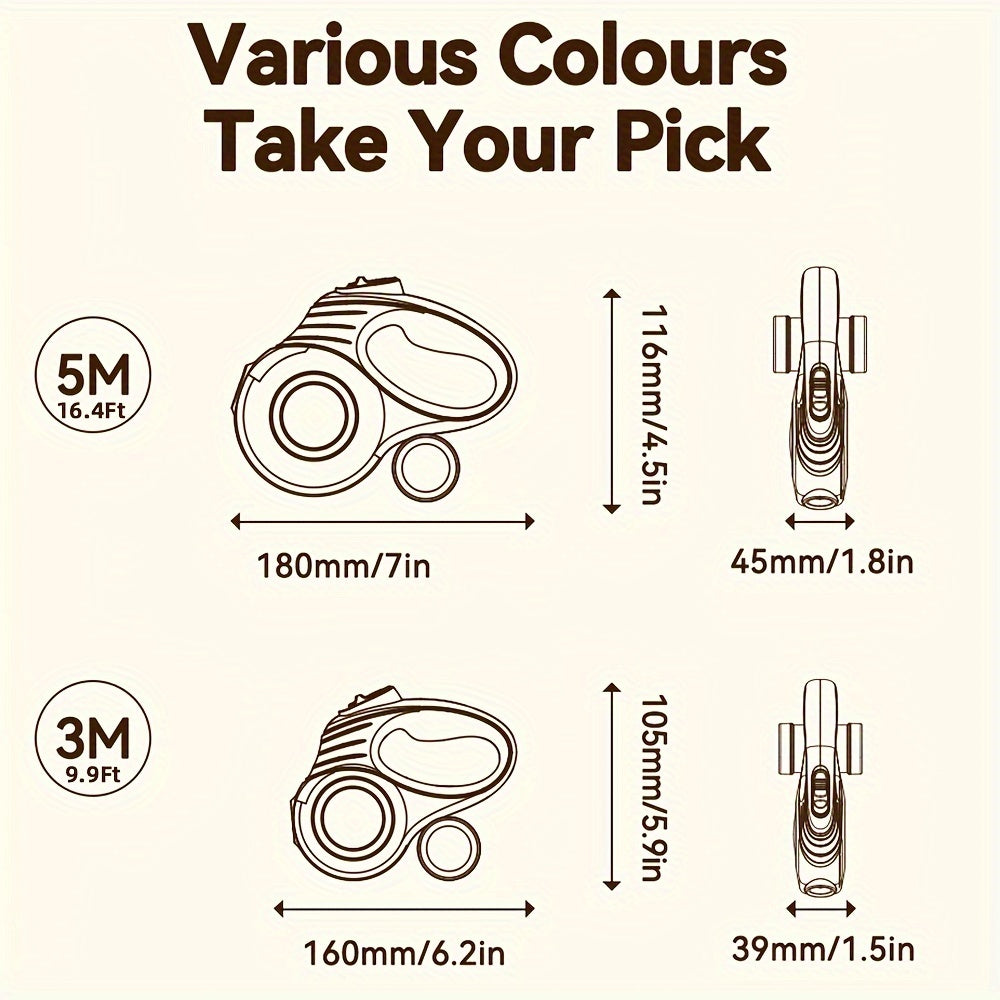 4.88m Automatic Retractable Dog Leash Nylon 16-Foot for Small to Large Dogs Blue White