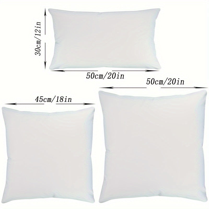 White Polyester Throw Pillow Covers 45.72 cm Square Zipper Closure Set of 2