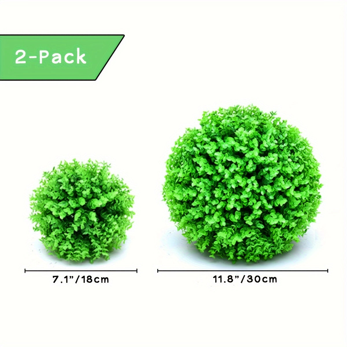 Artificial Plant Set of 2 Boxwood Topiary Balls UV Protected for Outdoor Indoor Decor
