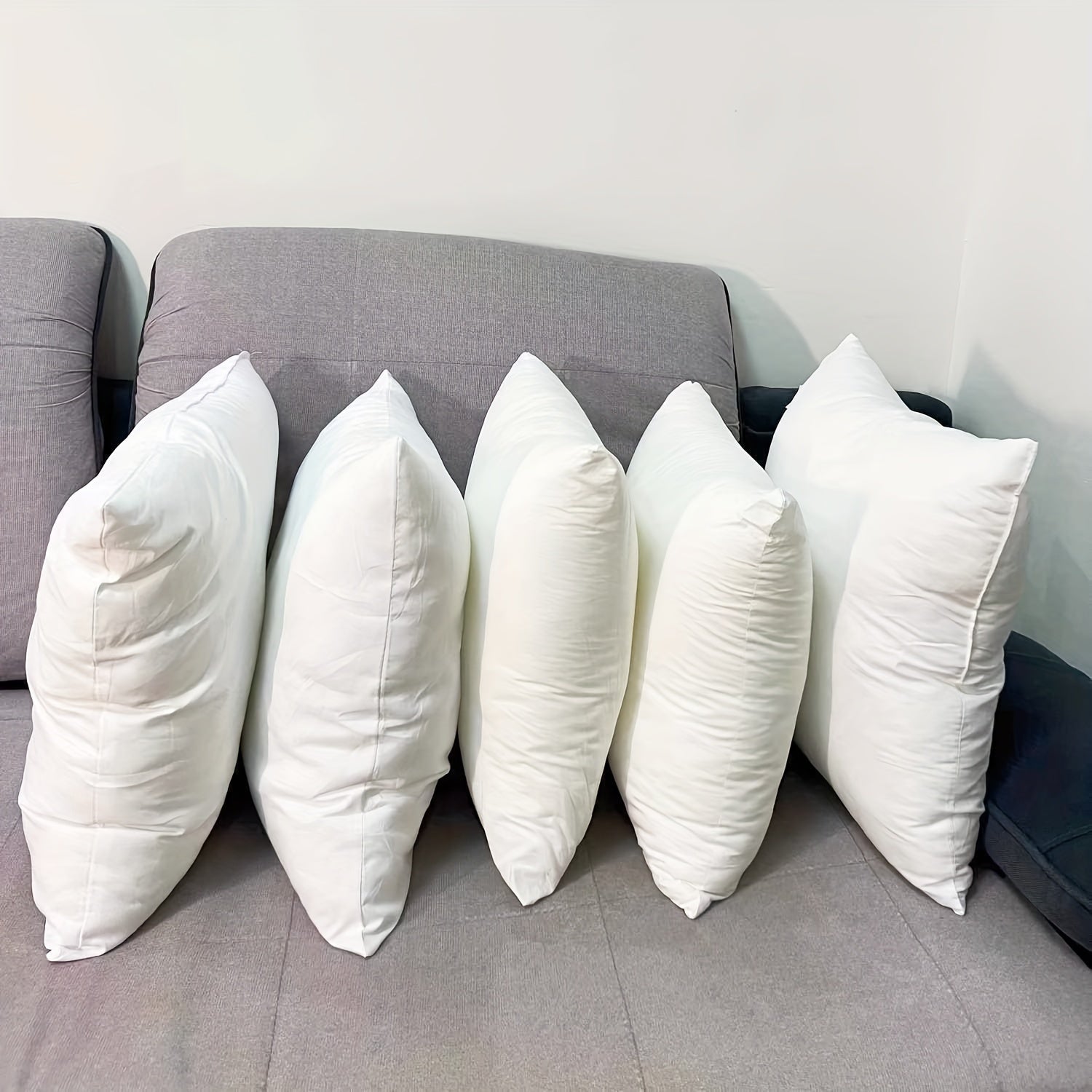 Set of 4 White Decorative Pillow Inserts for Sofa Couch Living Room Home Decor