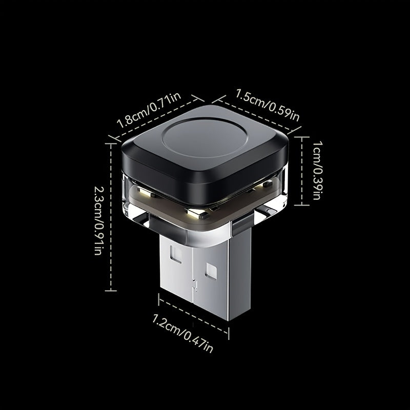 Luz ambiental LED para coche Mini USB, decoración interior, alimentada por USB, sin batería