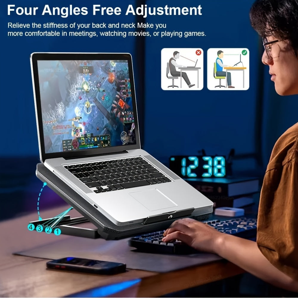 Охлаждающая подставка для ноутбука с двумя вентиляторами, питающаяся через USB, тихий игровой кулер, универсальная подставка для ноутбука