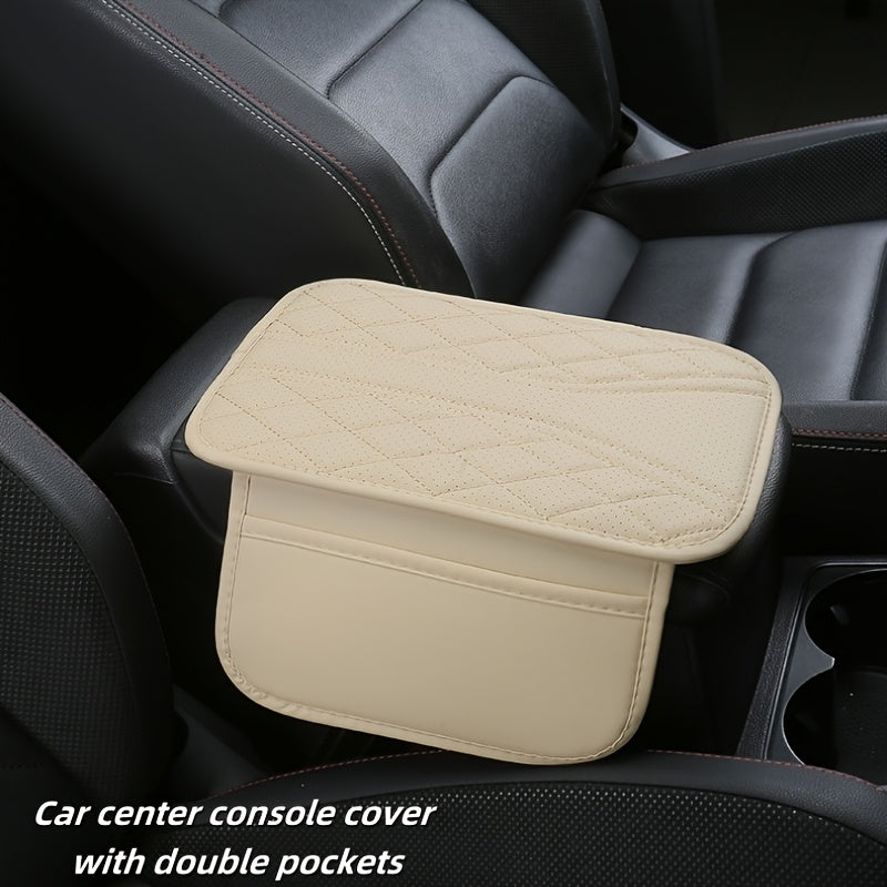 Universal Car Armrest Pad Heightening Scratch-Proof Storage Pocket