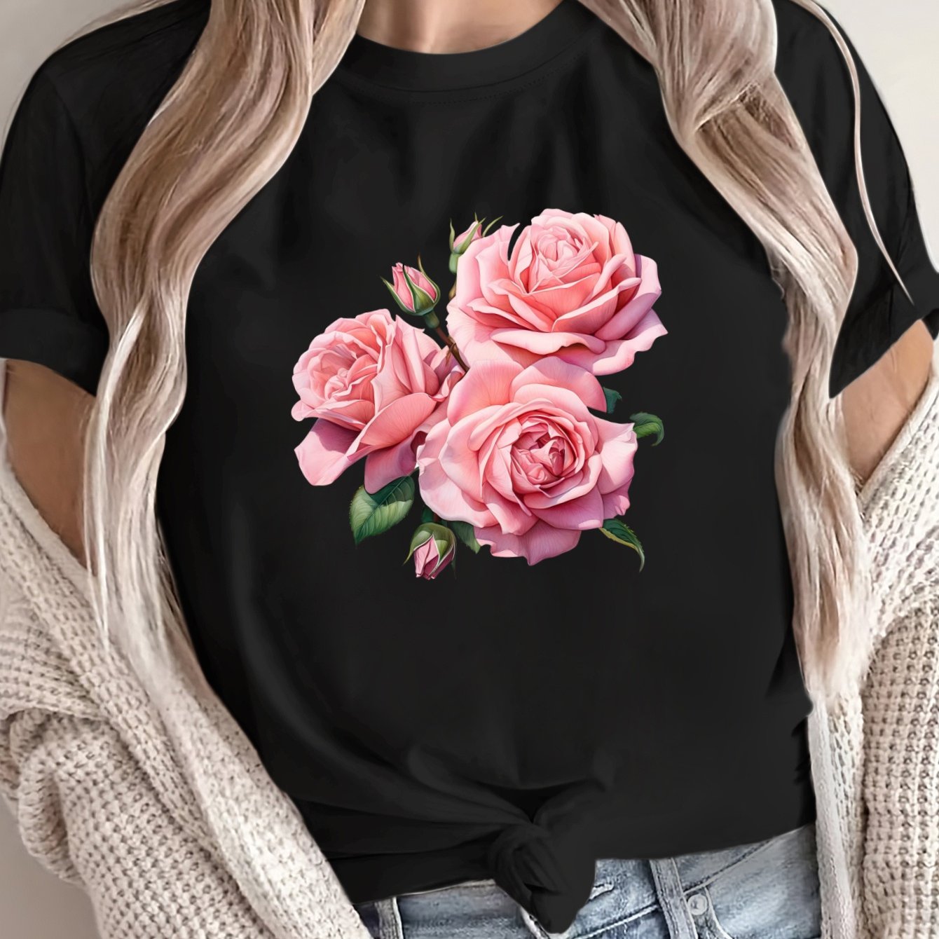 Women's Loose Large Size T-Shirt Summer Casual Short Sleeve Breathable Fabric