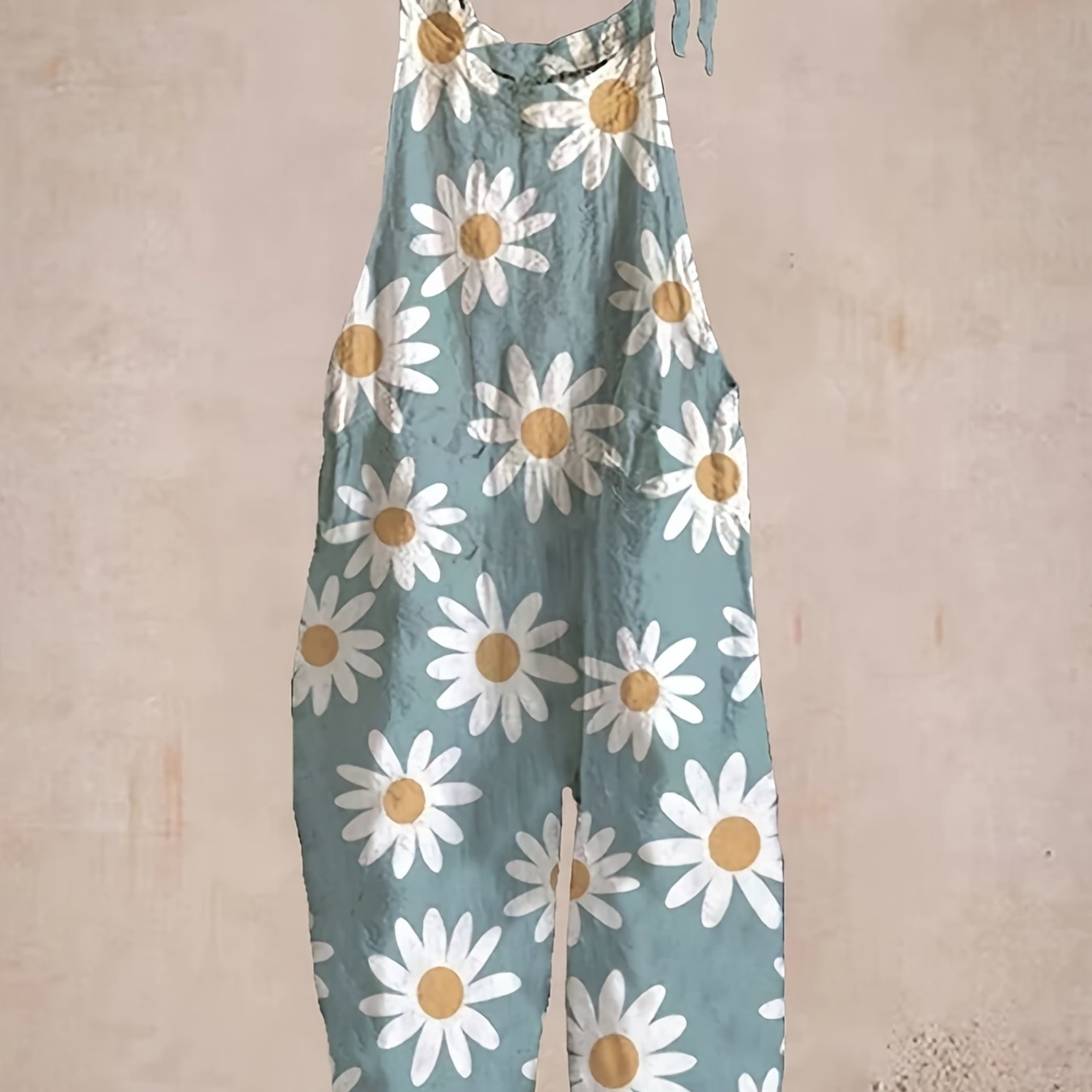 Mono de verano de tirantes finos para mujer de talla grande con estampado floral y alta elasticidad, no transparente