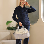 Large Capacity Embroidered Crossbody Mommy Bag with Zipper Stylish Multi-functional Shoulder Bag