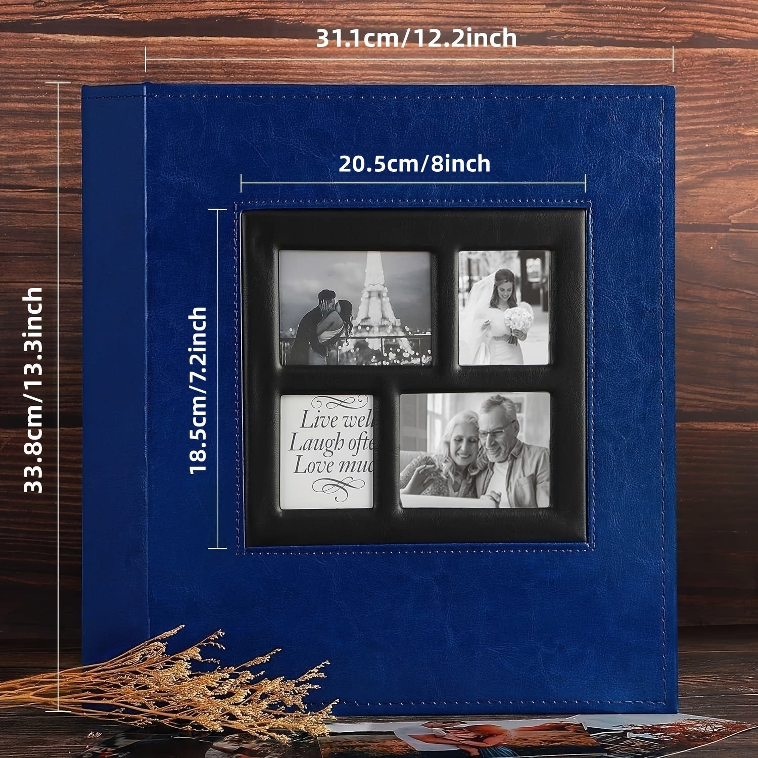 Faux Leather Photo Album Holds 500 4x6 Photos Family Wedding Travel Memory Book