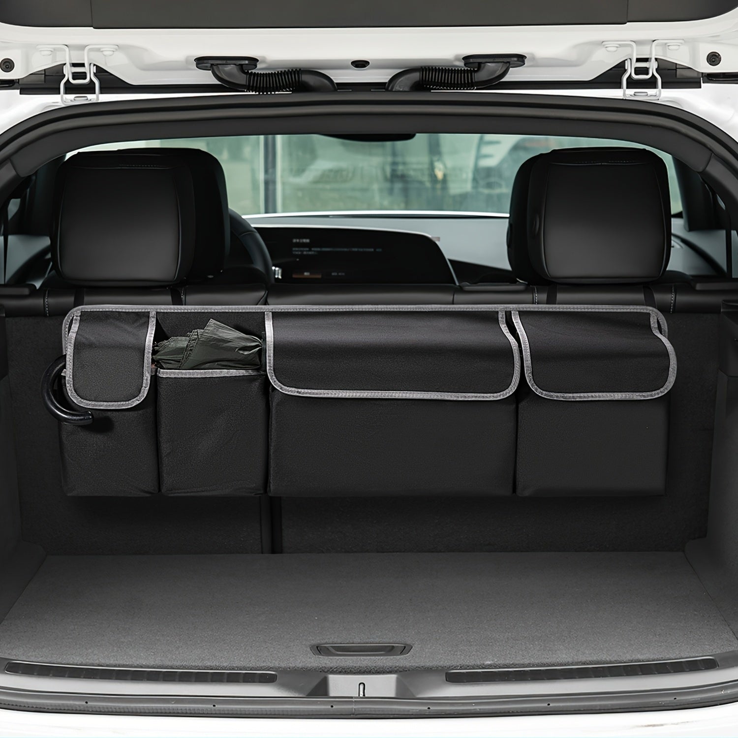 Organizador de asiento trasero para coche, bolsa de almacenamiento plegable de tela Oxford con bolsillos