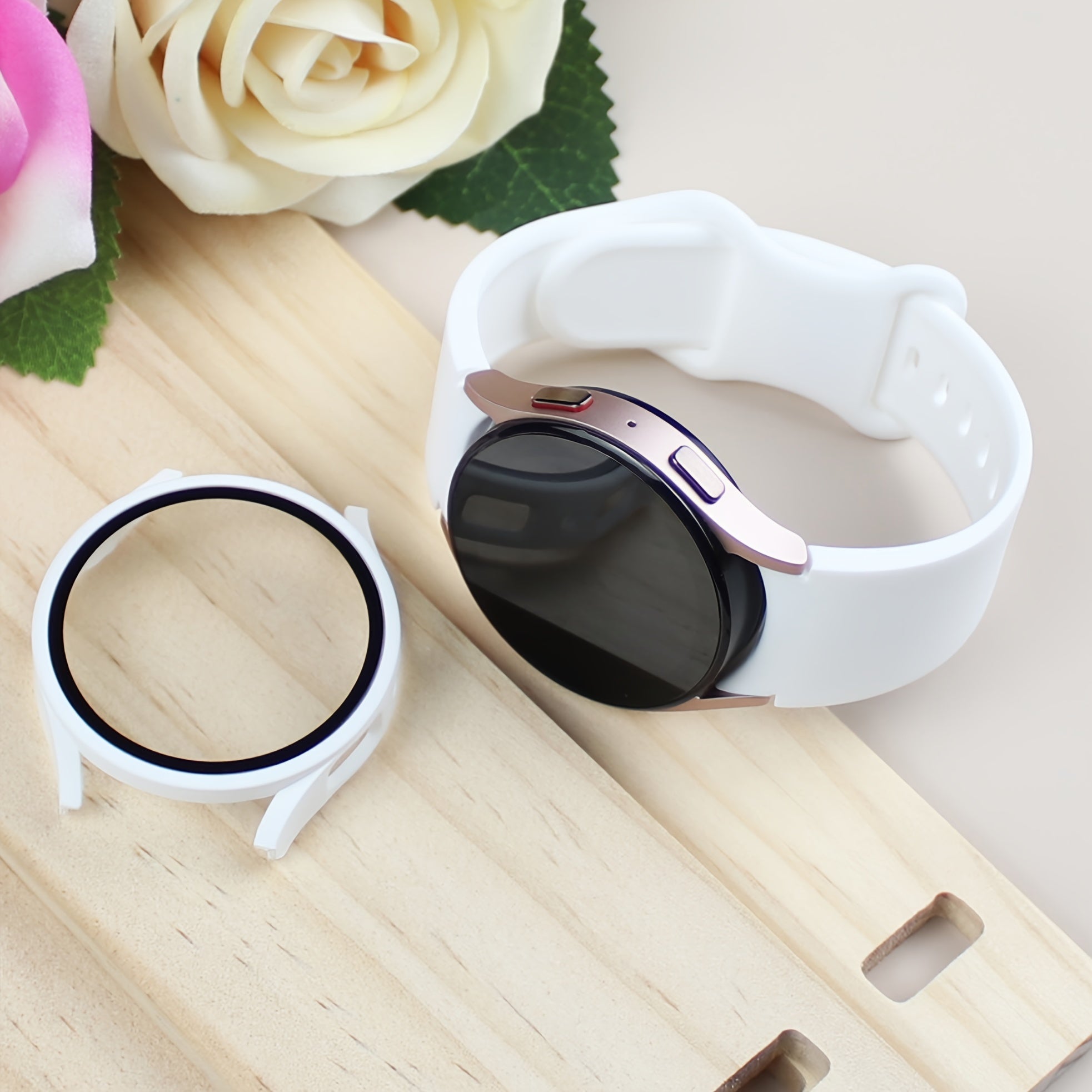 Waterproof Silicone Watch Band and Case Protector for Samsung Galaxy Watch 7/6/5/4 40mm 44mm Butterfly Design