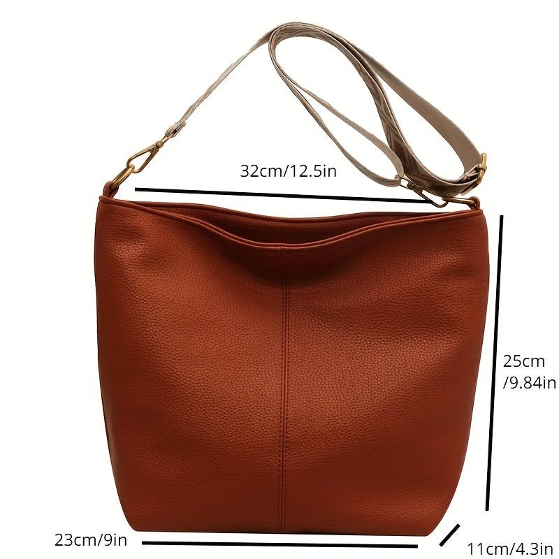 Large Capacity PU Crossbody Bag for Casual Use with Adjustable Strap