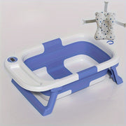 Baby Bathtub Foldable with Temperature Sensor for Children Up to 3 Years Easy-to-Clean Plastic