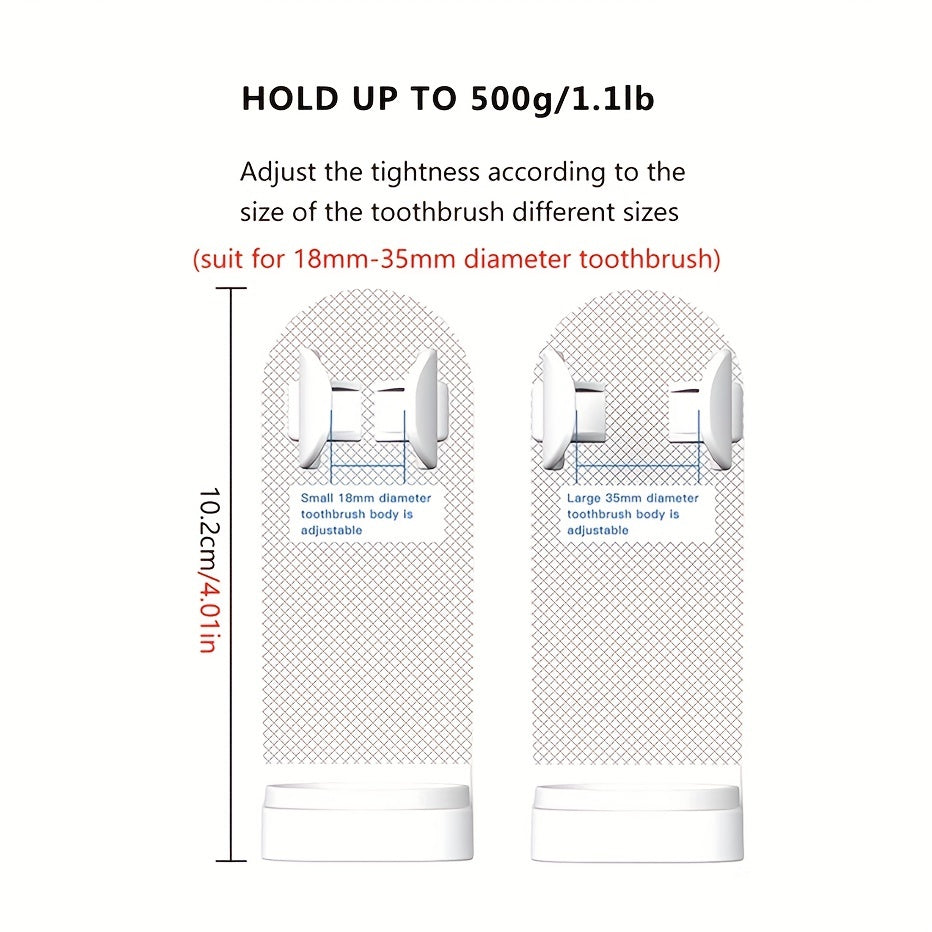 Wall-Mounted Electric Toothbrush Holder Fits 98% of Brushes Bathroom Organizer