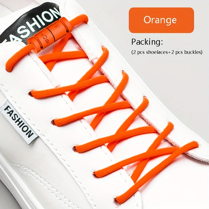 Unisex Elastic Shoe Laces with Buckles for Sports & Casual Shoes