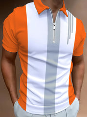 Мужская поло с полосками большого размера из полиэстера, повседневная короткая рукава