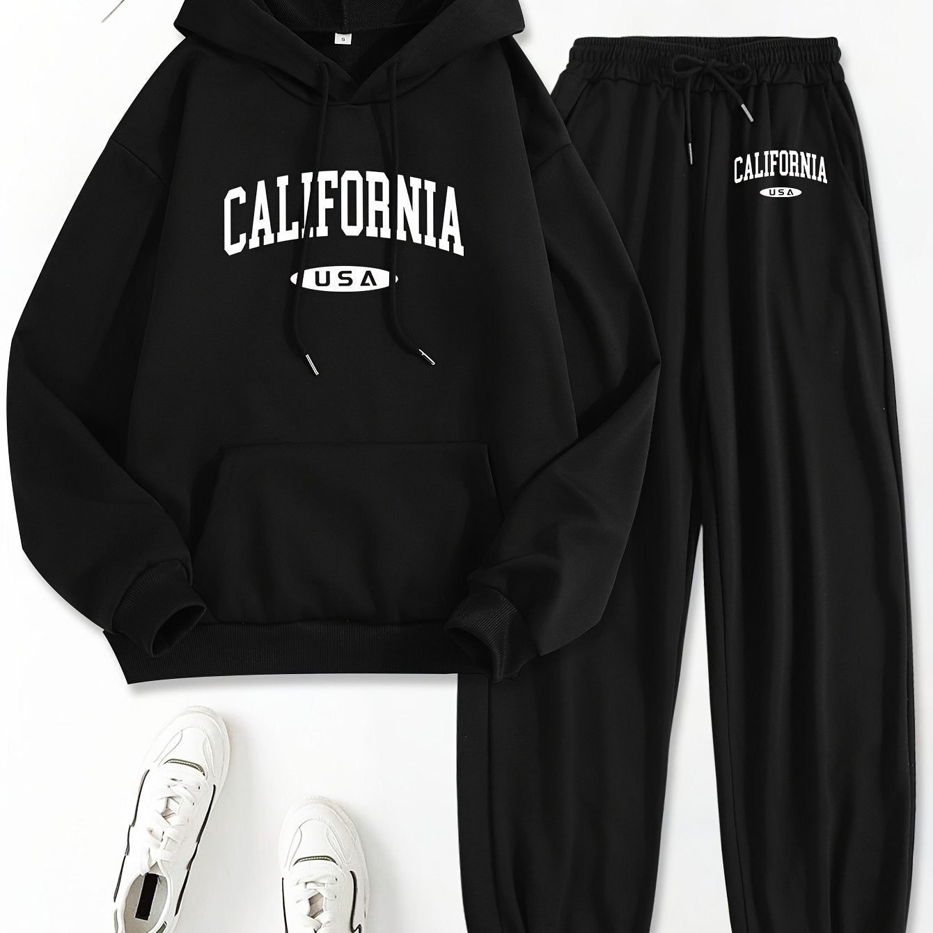 Комплект женского худи осень/зима с узором свитера