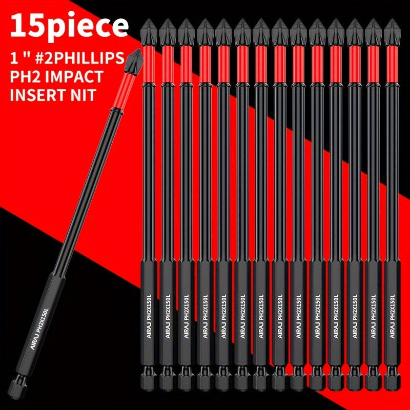 3/8/15pcs S2 Cross High Hardness Anti-slip Screwdriver Extension Set