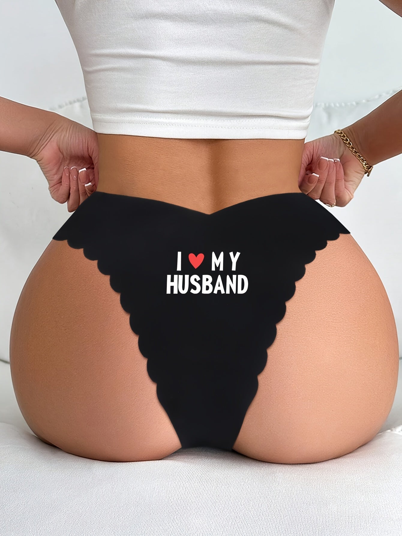 Women's Heart Print Low Waist Briefs Sexy Lingerie Underwear