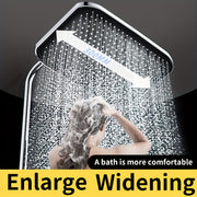 Black and Silver Square Shower Head with Fixed Spray for Bathroom