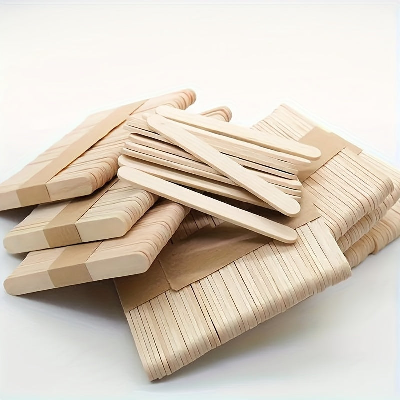100/200 Count Natural Wooden Popsicle Sticks for Crafts and Food Projects