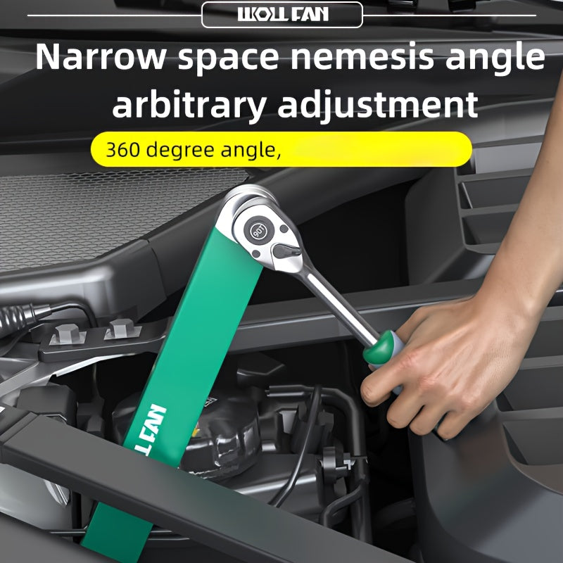 39cm Multi-Functional Extension Wrench with Ratchet Conversion and Quick Release Socket for Car Maintenance