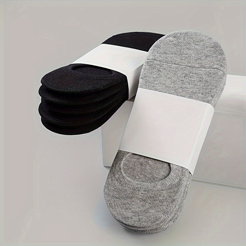 Men's Solid Color Ankle Socks 10 Pairs Lightweight Comfortable Polyester Spandex