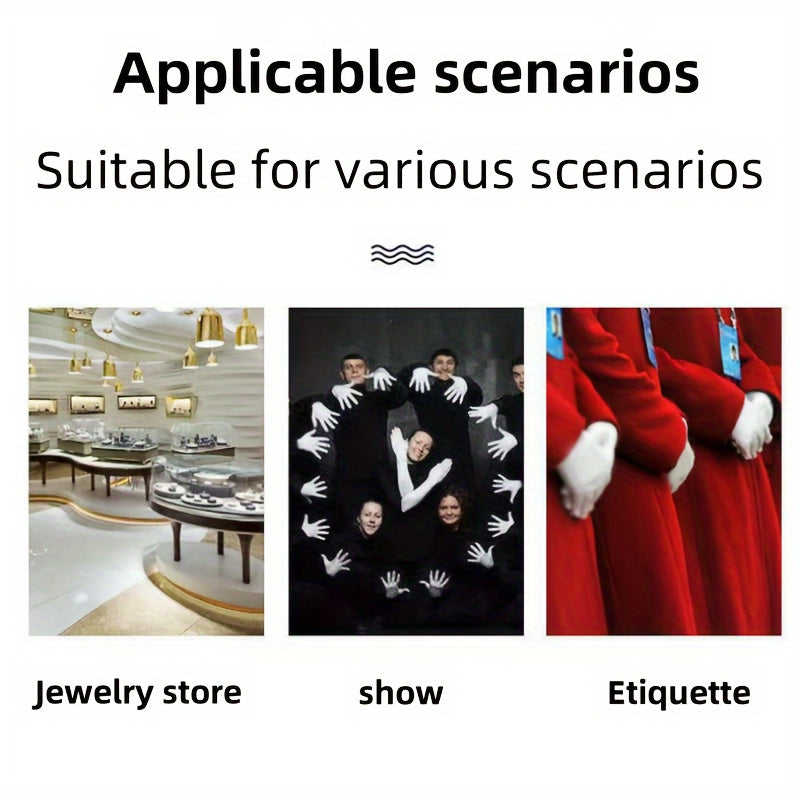 Unisex White Leather Gloves for Men and Women for Security Driving and Formal Wear