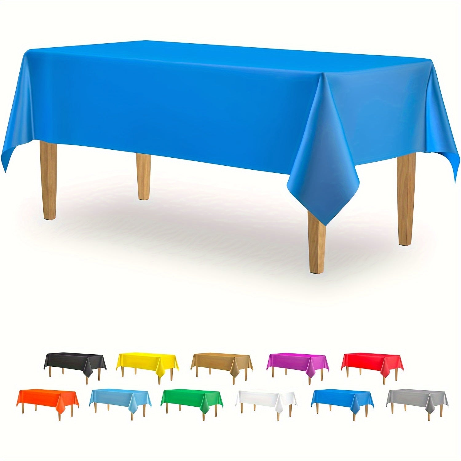 Rectangular Waterproof Plastic Tablecloth 137x274cm for Weddings Parties