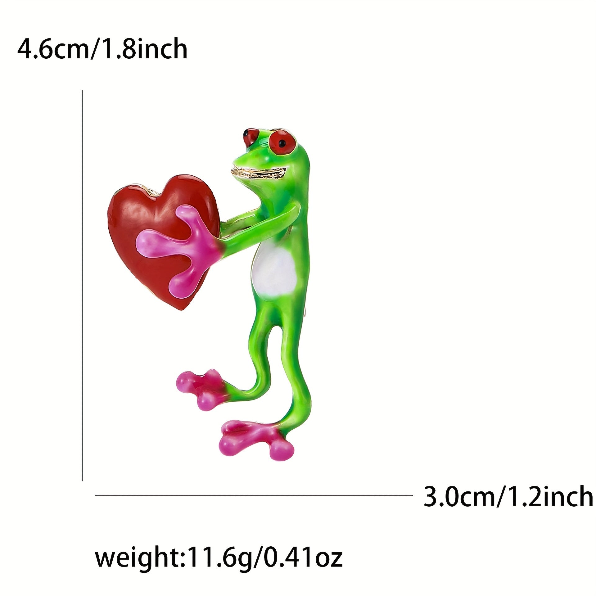Unisex Enamel Heart Frog Brooch Alloy Irregular Shape Fashion Accessory