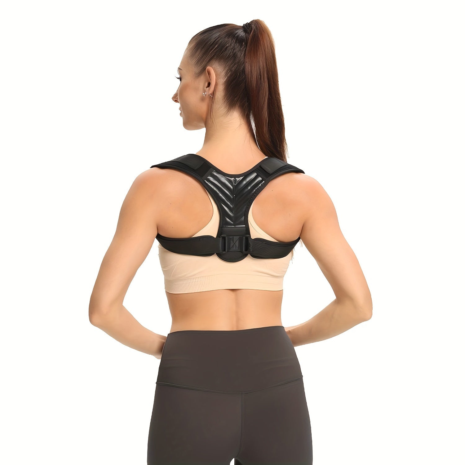Posture Corrector Strap for Back Support and Alignment Polyester Solid Color Sports Tank Top