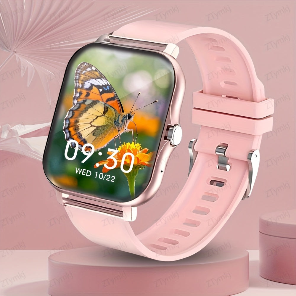 2025 Smartwatch 4.65cm Full Touch Screen Music Player Camera Sports Step Counter Weather Forecast Wireless Calls Compatible with Android iPhone