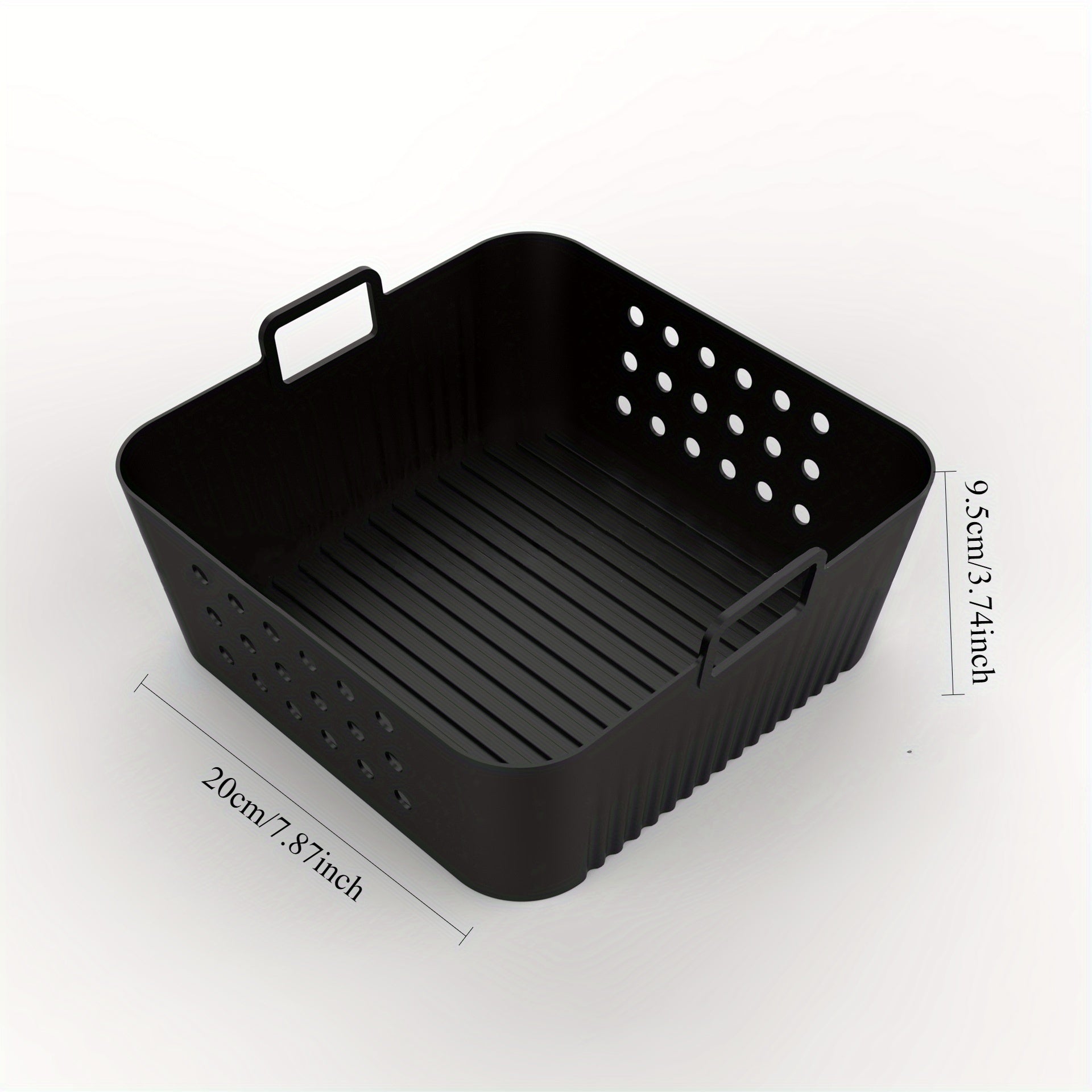 Black Silicone Liner for Air Fryers with Ventilation Holes Non-Stick Compatible with AF180 AF140