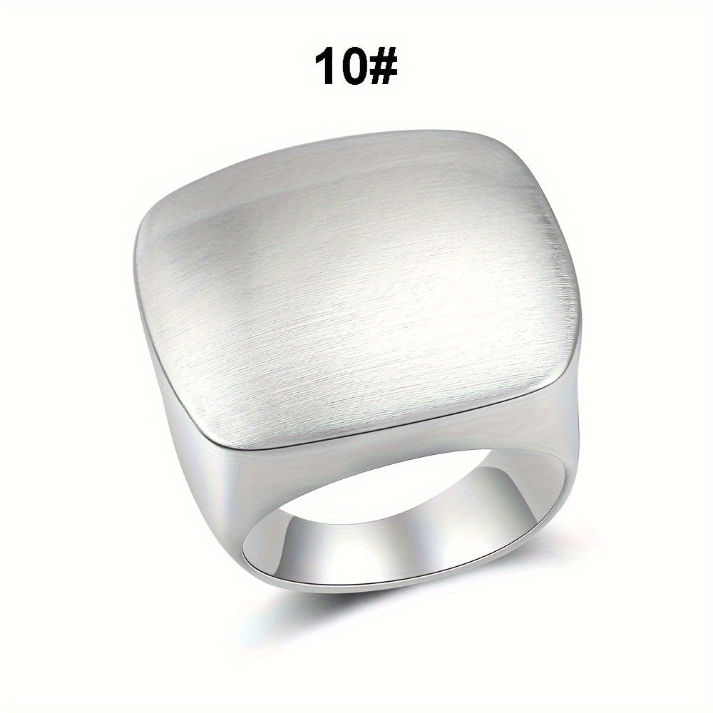 Women's Wide Metal Square Ring 18K Gold Plated for Christmas Valentine's Day