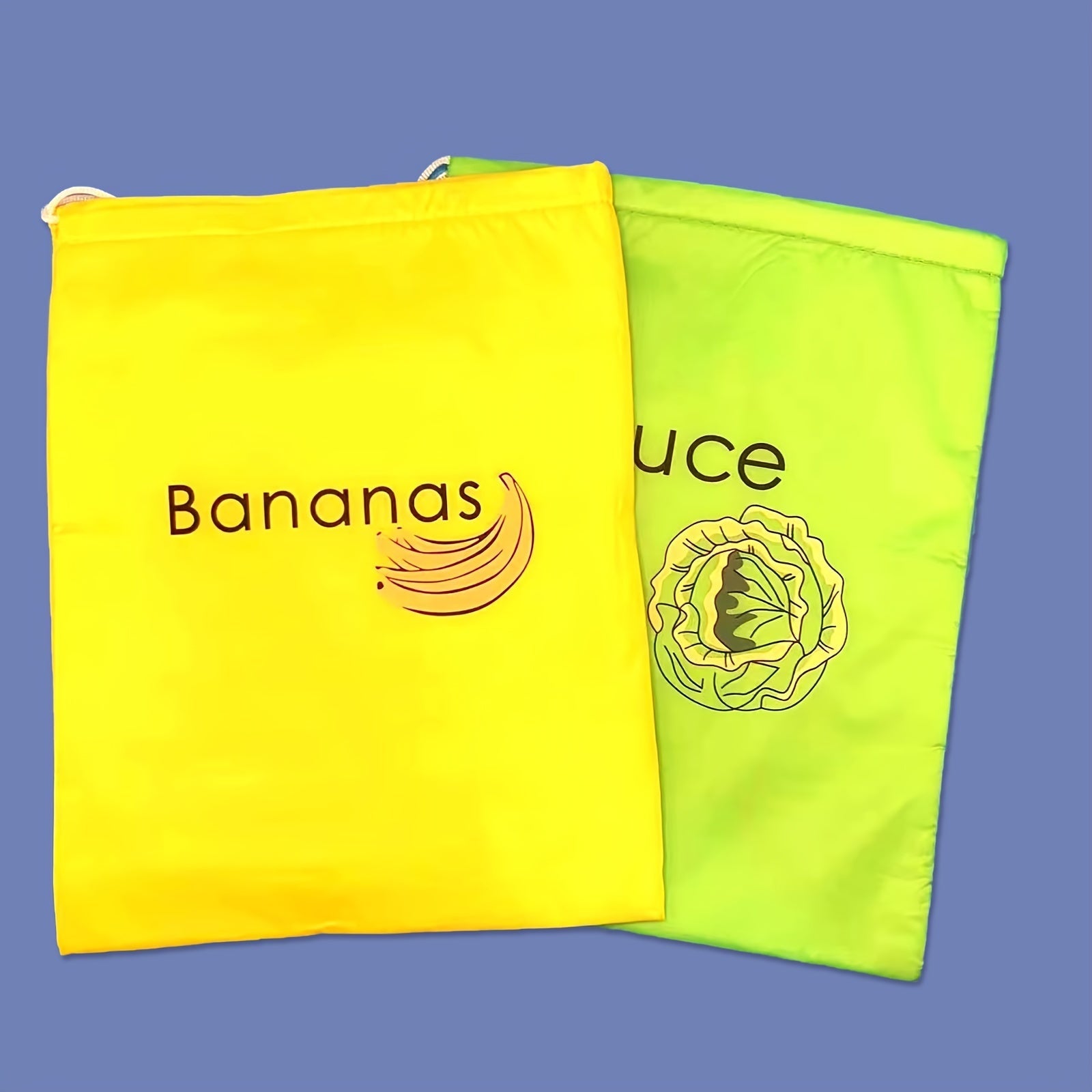 Large Green Vegetable Preservation Food Storage Bag with Drawstring