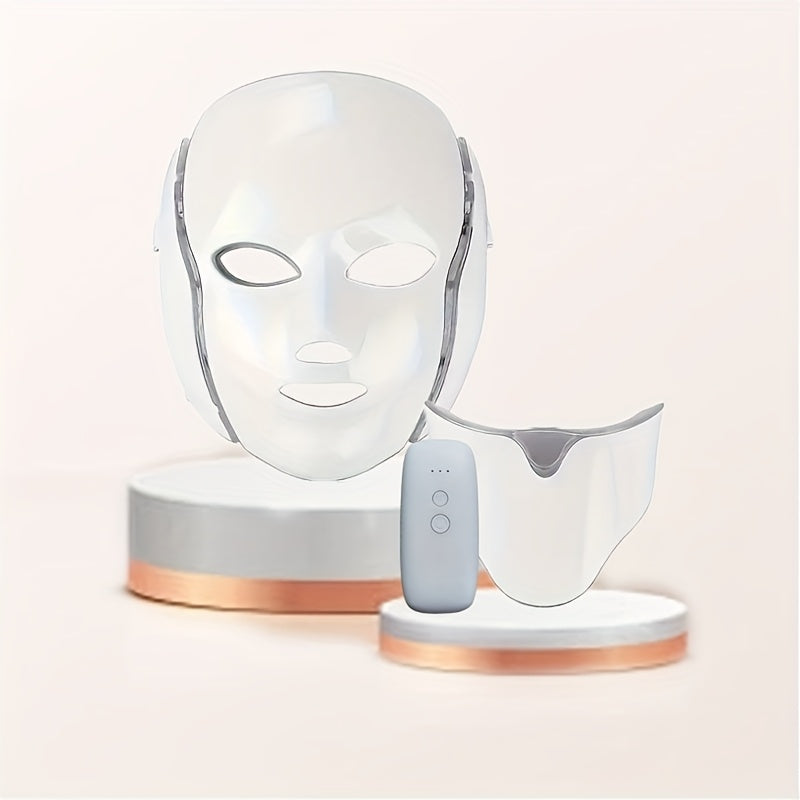 Facial and Neck Mask Device with 7 Colors USB Rechargeable Low Voltage Lithium Battery