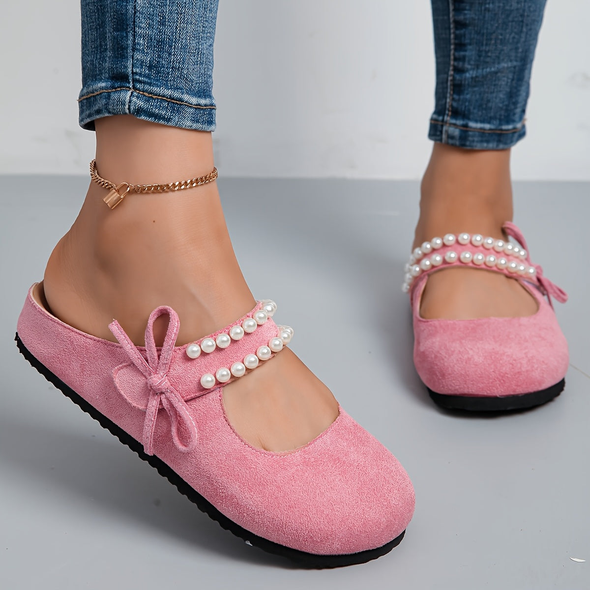 Women's Yellow Fabric Slip-On Mary Jane Sandals with Cushioned Sole