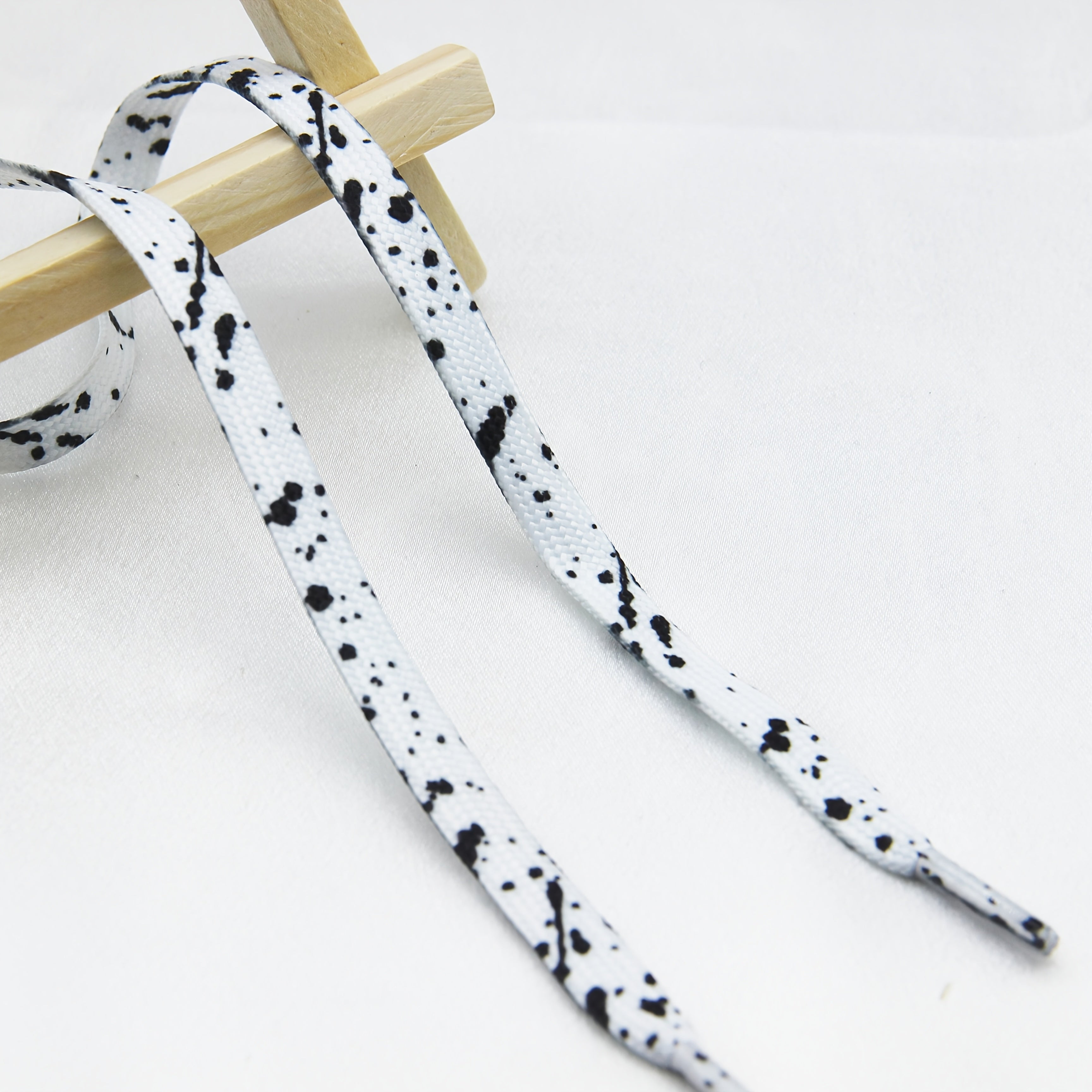 Unisex Canvas Shoe Laces Colorful Ink Tie Dye Pattern 2 Pairs