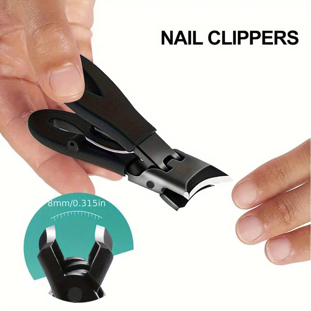 4-Piece Heavy-Duty Toenail Clippers Set for Elderly Men Professionals Stainless Steel Curved
