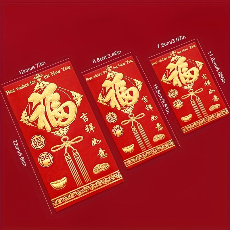 Red Envelopes Set for Lunar New Year and Celebrations, Money Holders for Weddings and Gifts