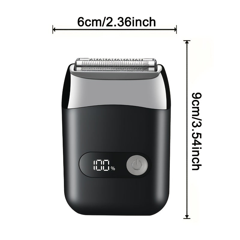 Aluminum foil shaver with LED display USB rechargeable dual blade portable for beard trimming travel