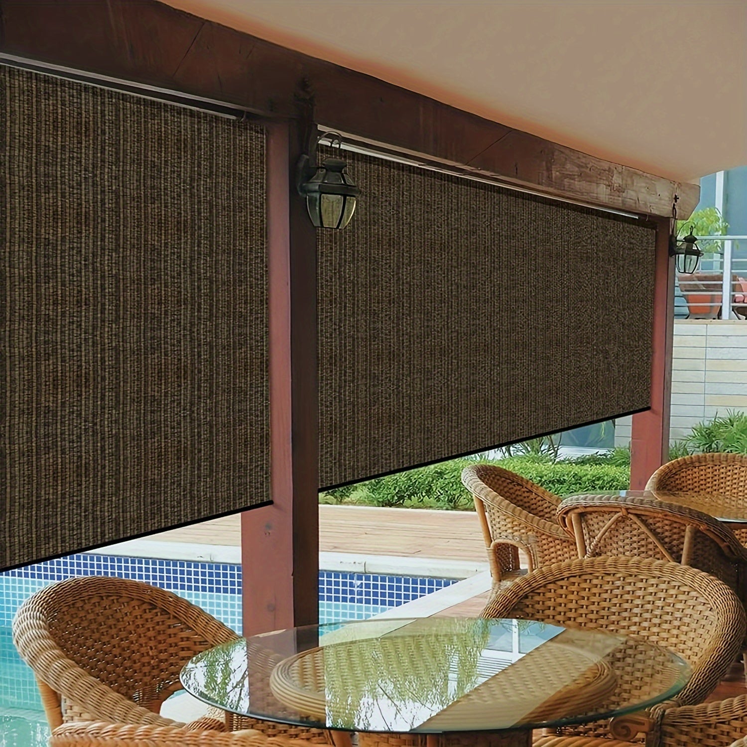 Brown HDPE Square Shade Sail 95 Sun Block UV Heat Resistant Outdoor Cover
