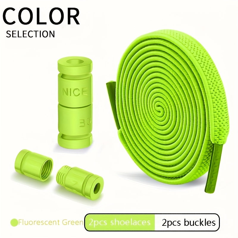 Unisex Elastic No-Tie Shoelaces with Locks Lightweight Acetate Sports Style