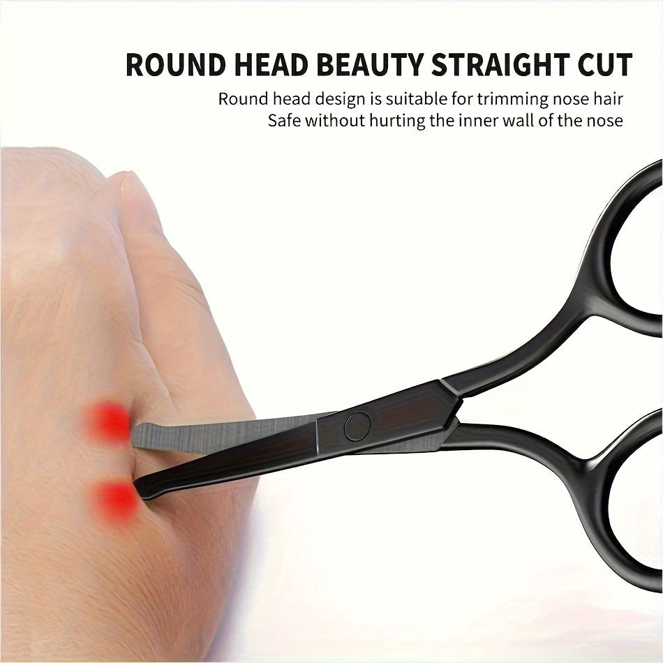 Nose Hair Scissors Stainless Steel Precision Grooming Safety Tips