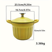 Enamel Cast Iron Dutch Oven Pot with Lid Non-Stick Induction Compatible 1 Piece