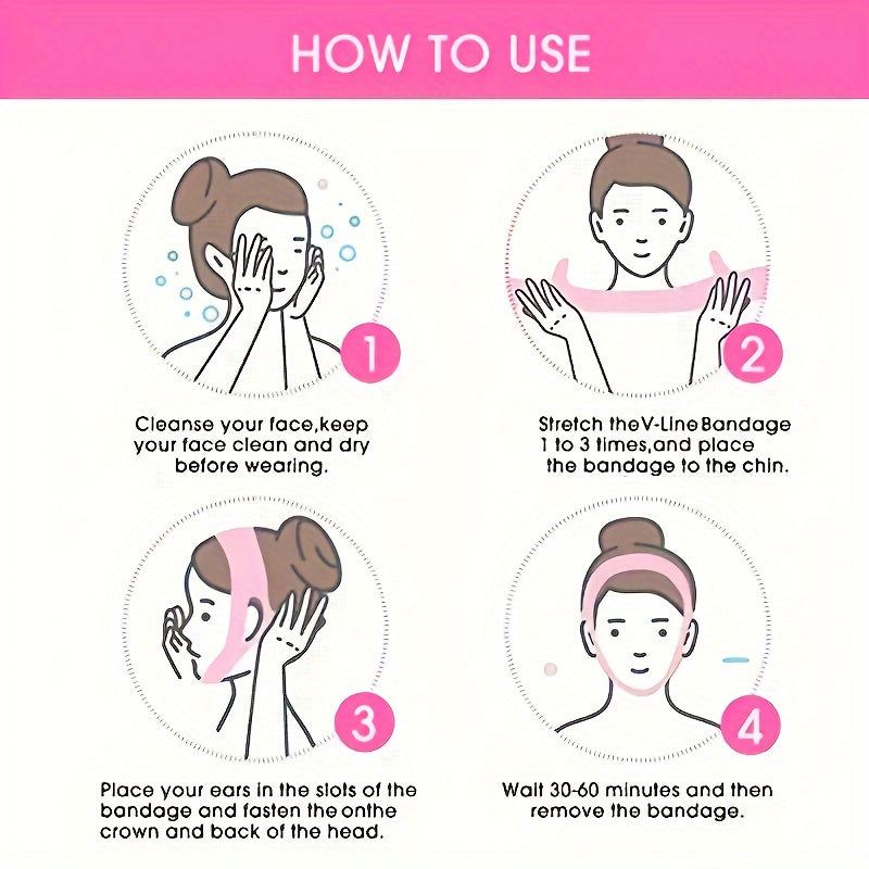 Invisible V-Line Face Shaping Bandage Double Chin Reducer Jawline Tightener White Diamond Pattern