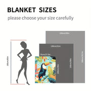 Lightweight Plush Flannel Blanket with Tropical Toucan Design for Home and Travel