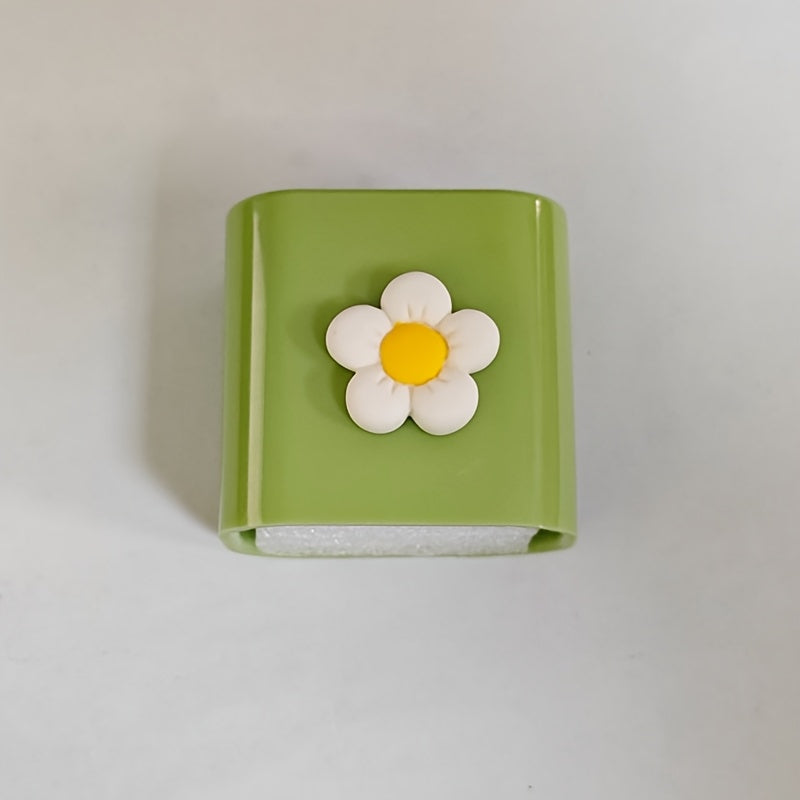 Juego de cargador de teléfono floral 3D de 5 piezas para iPhone 14 Pro Max 13 12 11 Carga rápida